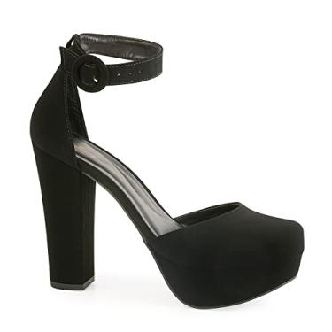 Imagem de Sapato Boneca Modarpe Meia Pata Salto Grosso Feminino M08 Cor:Preto;Tamanho:34