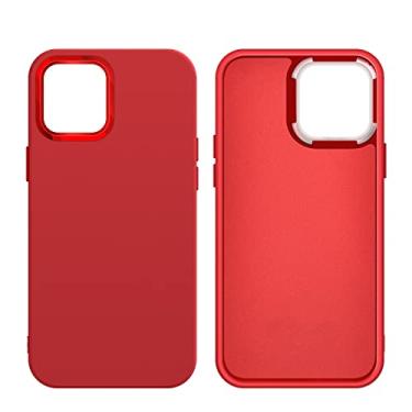 Imagem de Capa de silicone líquido macio de luxo para iPhone 13 12 11 Pro Max XR XR XS 8 7 Plus SE 2020 Armadura grossa, vermelha, para iPhone13 Pro Max