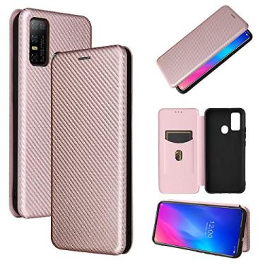 Imagem de YUNCHAO Caixa de telefone Para Doogee N30 Fibra de Carbono Flip Horizontal TPU + PC + PU CAEL capa para celular