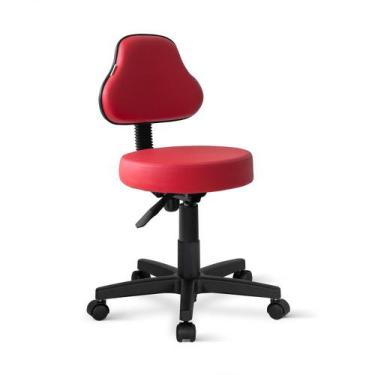 Imagem de Cadeira Mocho Sapri Giratória Universal Vermelha - Flex Cadeiras