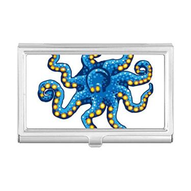 Imagem de Carteira de bolso com estampa de desenho animado da vida marinha polvo azul