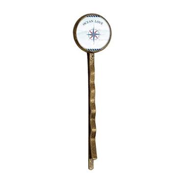 Imagem de Bússola Ocean Love Sea Sailing Pattern Retro Metal Hair Bobby Pin Headwear