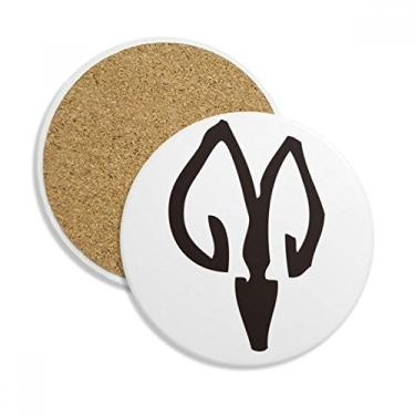 Imagem de Bones Inscriptions Caneca de ovelha Zodíaco chinês Caneca de proteção de mesa Pedra absorvente