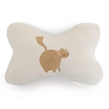 Imagem de DIYthinker Almofada de almofada para apoio de cabeça para decoração de pescoço com desenho de gato fofo marrom