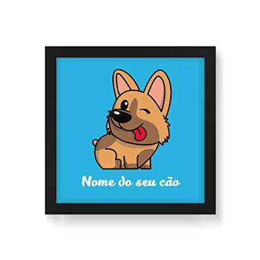 Imagem de Arte Maníacos Quadro Decorativo Pastor Alemão Comic - 30x30cm (Moldura em laca preta)