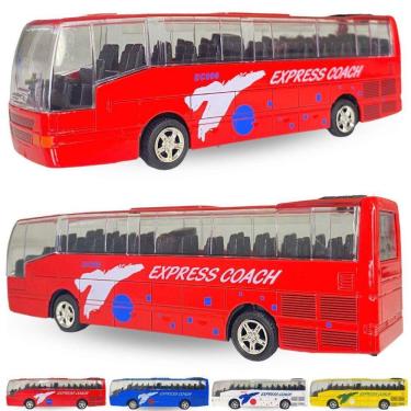 Imagem de Miniatura Ônibus De Metal Pneus De Borracha - Vermelho