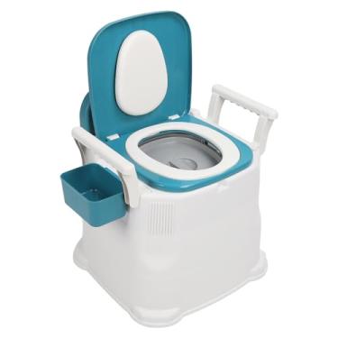 Imagem de Vaso Sanitário de Cabeceira para Idosos Com Mobilidade Limitada, Vaso Sanitário Portátil Com Almofada Antiderrapante para Quarto, Apoios de Braços Removíveis, Assento de Couro