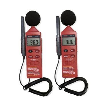 Imagem de Kit 2 Termo Higrômetro Digital Sonômetro Luxímetro Temperatura Umidade Hold Thdl-400 Portátil Instrutherm Com Estojo