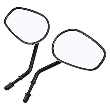 Imagem de A ABSOPRO Espelhos retrovisores de motocicleta esquerda direita de 8 mm para Harley Davidson Dyna Low Rider 1984-2014 liga de alumínio preto (conjunto de 2)