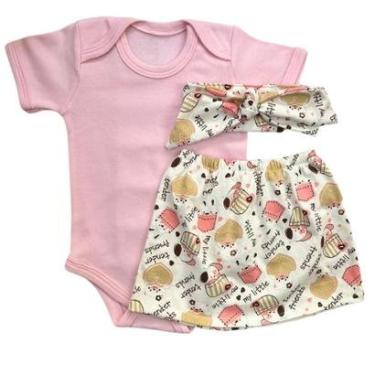 Imagem de Conjunto Roupa de Bebê para Menina Body com Saia + Faixa Friends-Feminino