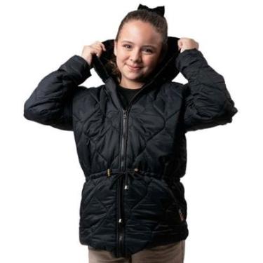 Imagem de Jaqueta Casaco Infantil Matelassê Preto Diva Menina/Righsson-Feminino