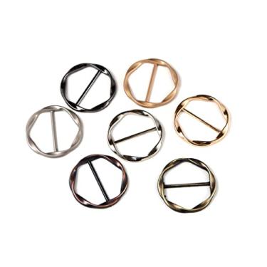 Imagem de 7 peças lenço de seda clipe de anel deslizante camisa anel de nó suporte de roupas fivela redonda anel circular para mulheres homens camiseta slide nó titular cachecóis hijab decoração para, Seda