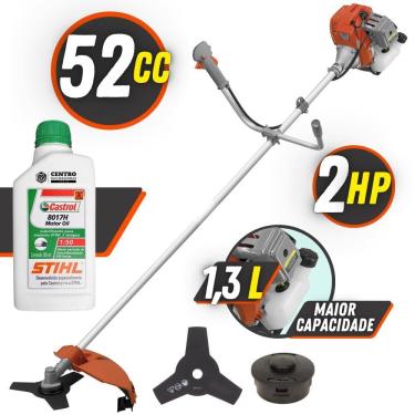 Imagem de Roçadeira Lateral Á Gasolina Tekna RL520ACG2 2T 52cc 2HP 13.000rpm Cortador de Grama Pr...