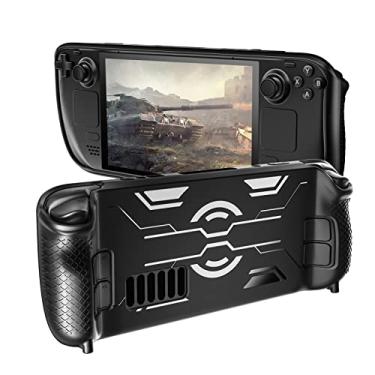 Imagem de TEMINO Steam Deck Case, Protective Case for Stream Deck, Shockproof, Anti-Slip, Anti-Scratch Cover Case TPU with Glossy Texture Design Steam Deck Accessories, Black