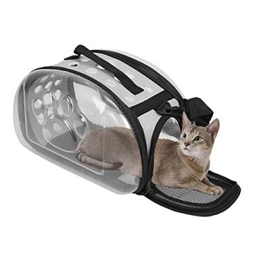 Imagem de Porta-ombro para gatos, pacote de plástico para transporte de animais de estimação ao ar livre engrossado para cães(grey, M)
