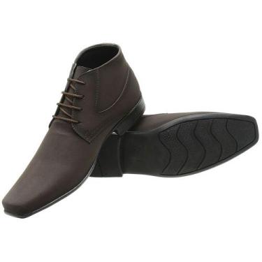 Imagem de Bota Masculina Social Esporte Fino Cano Baixo Bico Quadrado Moderno - 