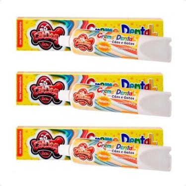 Imagem de Combo 3 Creme Dental Neutro CatDog & Cia para Cães e Gatos - 90g