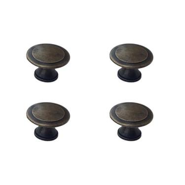 Imagem de 4 Puxador de Gaveta, Armário, Móveis Redondo Ouro Velho 30mm - Compras