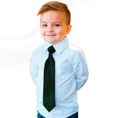 Imagem de Gravata Slim Infantil Nó Pronto Casamento Aniversário Verde - anjo da 