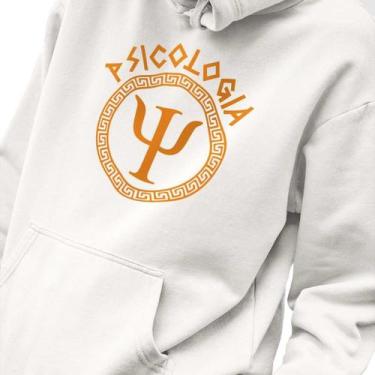 Imagem de Blusa Moletom Masculino Estampado Grego Psicologia em Algodão Fio 30.1