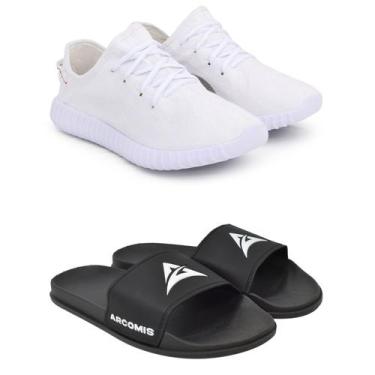 Imagem de Kit Tênis Masculino Super Boost + Chinelo slide calce fácil - Arcomis,
