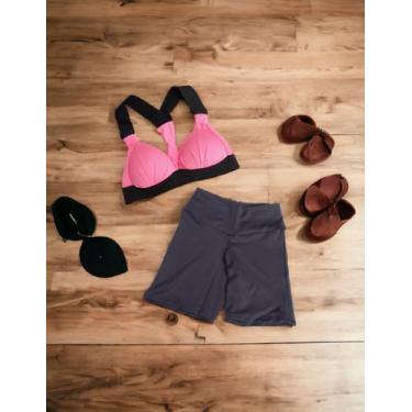 Imagem de Kit com 1 Top em Dry Fit e 1 Bermuda Meia Coxa em Suplex para Academia
