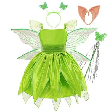 Imagem de Szytypyl Tinkerbell Costume for Girls Elf Costumes Fairy Dress Up with Accessories