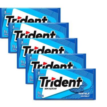 Imagem de Kit 5 Chiclete Trident Hortelã 8g com 5 Unidades