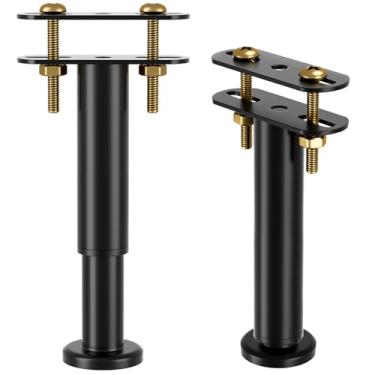 Imagem de VETIN 2 peças de pernas de suporte de cama de altura ajustável 18 a 32 cm, pernas de suporte de estrutura de cama de aço extra durável com base mais larga, perna de suporte de ripa de cama para uso