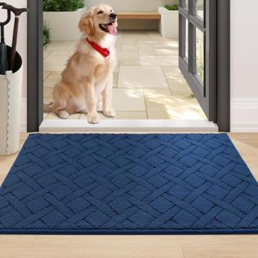 Imagem de COSY HOMEER Tapete de porta de cachorro para patas enlameadas, absorve umidade e sujeira, tapete de lama para cães, tapete lavável antiderrapante, tapete de porta interna de entrada de polipropileno