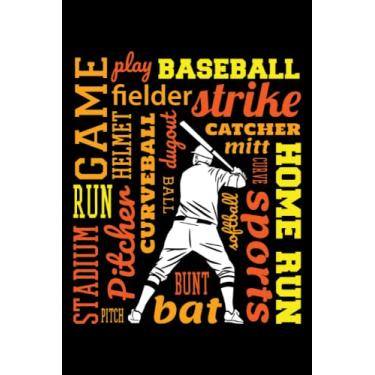 Imagem de Termes De Baseball Nuage De Mots Motivants - Carnet De Notes Pour Joueurs De Baseball: Cahier DIN A5 (6x9) pour athlètes et joueurs de baseball avec ... jours de la semaine pour la fonction agenda