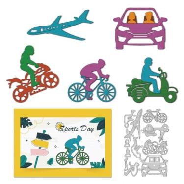 Imagem de DELORIGIN Matrizes de corte de transporte, pessoas, viagens, cortes, metal, estêncil, molde para fazer cartões, decoração, faça você mesmo, álbum de fotos, viagem, papel, artesanato, suprimentos para