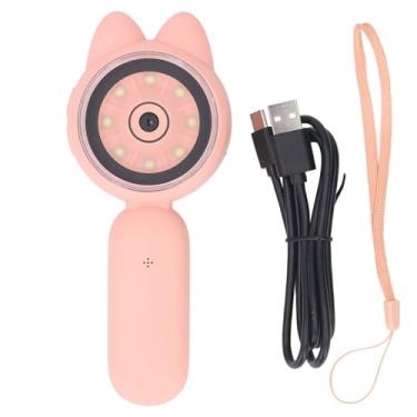 Imagem de Microscópio, Crianças Microscópio Hd Ips Tela 3 Engrenagens Led Brilho de Luz Portátil Lupa Portátil (Rosado)