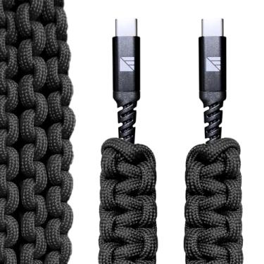 Imagem de Dark Energy Cabo USB-C para USB-C - carregador tipo C de carregamento rápido de 90 cm, cabo trançado durável para telefones, tablets, laptops e muito mais - Cabo USB tipo C universal (preto)