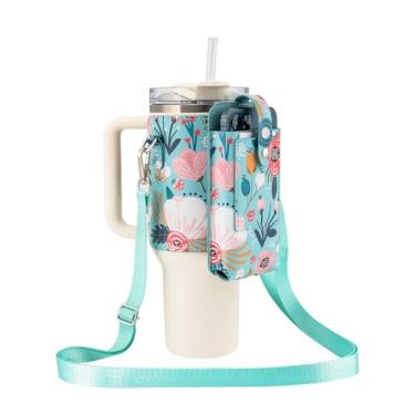 Imagem de molshine Tampa de garrafa de água 30/1,134 g, suporte de garrafa de água com bolsos de alça para caminhadas, acampamento, viagem, caminhada DLK0042 (verde)