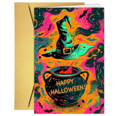 Imagem de XBXV Cartões engraçados de Halloween para crianças e adultos, presente de decorações de Dia das Bruxas, cartões de agradecimento com envelopes, cartões de felicitações de Halloween