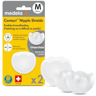 Imagem de Protetor de mamilos de silicone M (20 mm) - 2 unidades c/estojo, Medela, Incolor, M