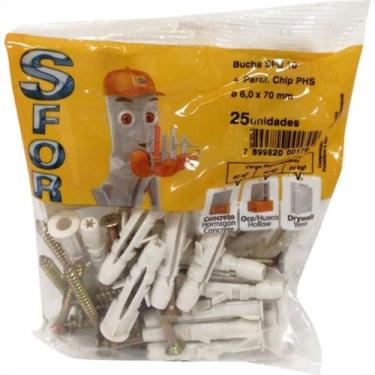 Imagem de Bucha Fixacao Sforplast Tijolo Baiano Sfu 10 Com Parafuso 25 Pecas 264