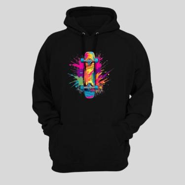 Imagem de Moletom Infantil Blusa Canguru Skate Blusão Com Capuz Meninos Infanto 
