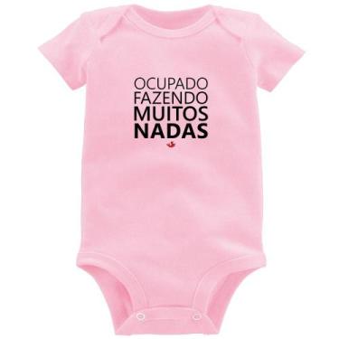 Imagem de Body Bebê Ocupado fazendo muitos nadas - Foca na Moda, Rosa bebê, GG