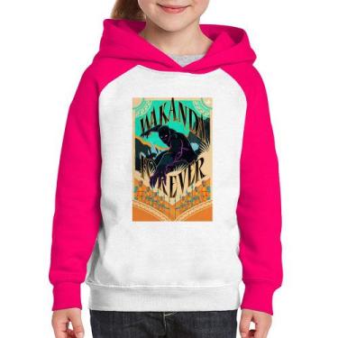 Imagem de Moletom Infantil Wakanda Forever - Foca na Moda, Branco, Rosa, 10