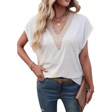 Imagem de C2503-Blusa Feminina Festa Luxo Gola V Lisa Soltinha 4o3001 - XUMI, Br