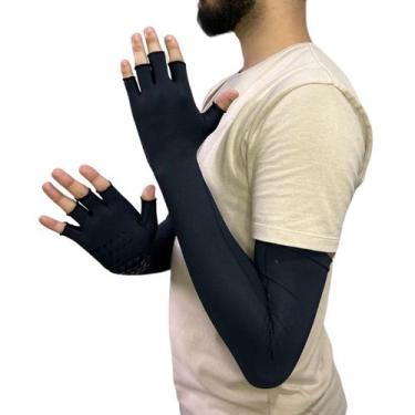 Imagem de Luva Extra Longa com Proteção Solar máxima Uv50+ Dermatológica - Ellep