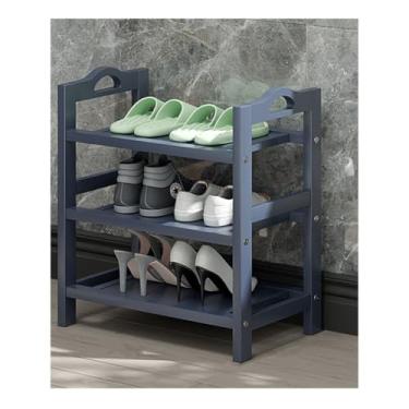 Imagem de Sapateira empilhável 3/4/5 organizador de armazenamento de sapatos 6-25 pares para porta de entrada de armário prateleira de sapato de bambu economia de espaço grande suporte de torre de sapatos alto