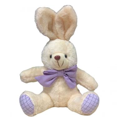 Imagem de Coelho De Pelúcia Com Gravata Páscoa lilás 32cm un Cromus