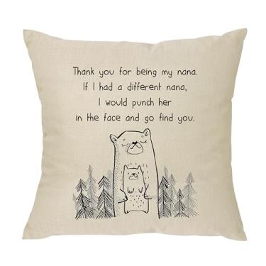 Imagem de XUNLIZXY Presente de babá de netos, capa de almofada engraçada presente para mulheres nana babá aniversário natal dia das mães capa de almofada obrigado por ser minha avó