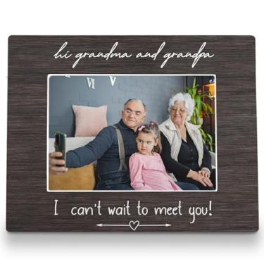 Imagem de FLDAS Porta-retrato para avós 20 x 25 cm, molduras para avós e vovós, presentes de anúncio de gravidez para avós, presentes para avós pela primeira vez, I Can't Wait to Meet You, 5 x 7
