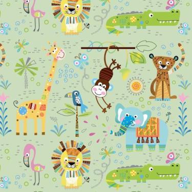 Imagem de Bobina de Papel para Embrulho de Presente 60cmx100m Infantil - SAO JOA