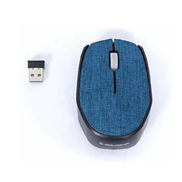 Imagem de Mouse Sem Fio Usb Tissu Azul Tecido - Goldship