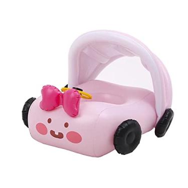Imagem de Boia de natação para bebês com dossel para meninas de 1 a 5 anos, cor rosa